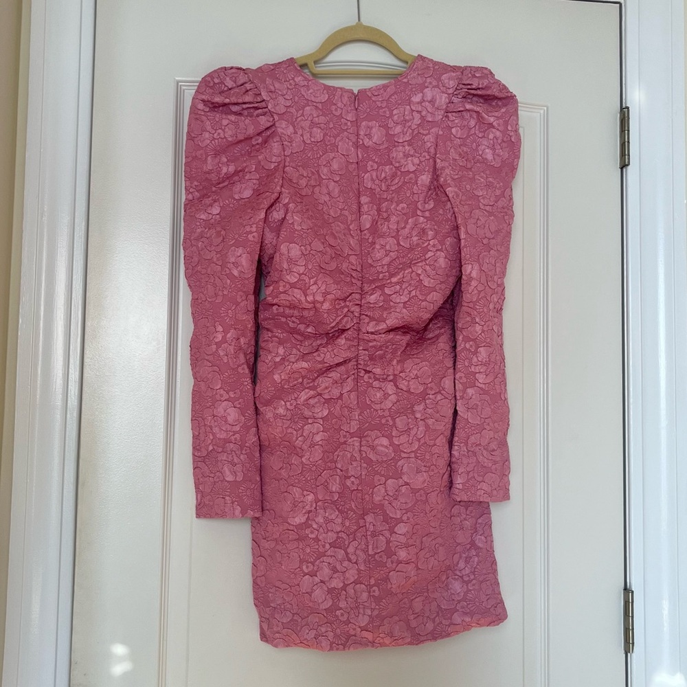 NWT GANNI Pink Jacquard Mini Dress Size 40 - Picture 5 of 5
